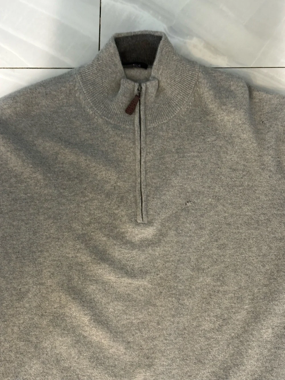 Men's Grey Half-Zip Cashmere Sweater